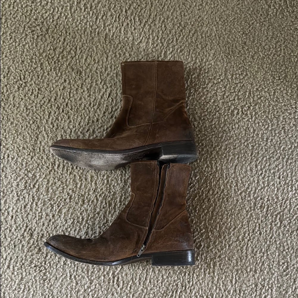 To Boot Brown Suede Ankle Boots With Classic Design